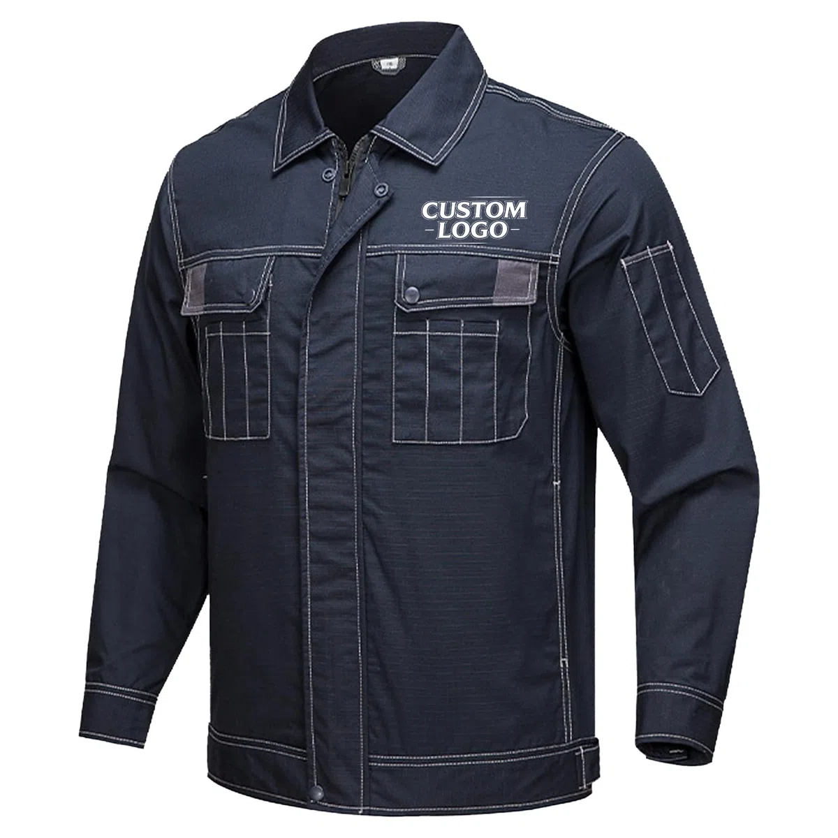 Camicia da lavoro da uomo con logo personalizzato Ripstop resistente agli strappi uniforme per officina Contractor Servizio in loco