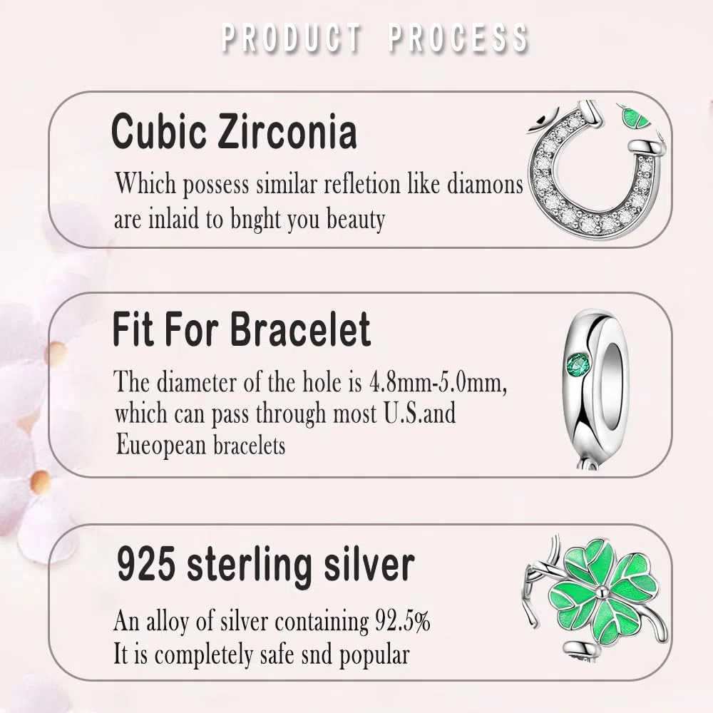 LNQOBU Bracciale per Charm Donna Argento Sterling 925 è Adatto a Bracciali e Collane da Donna