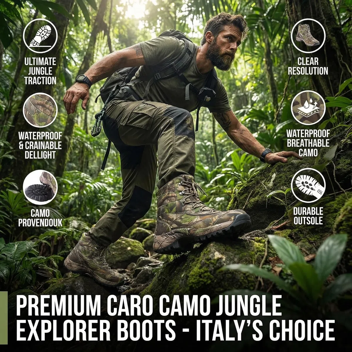 SANANG Scarponcini da Trekking Alti Mimetici da Uomo e da Donna,Scarpe da Trekking Leggere in Nylon Antiscivolo per la Caccia All'aperto