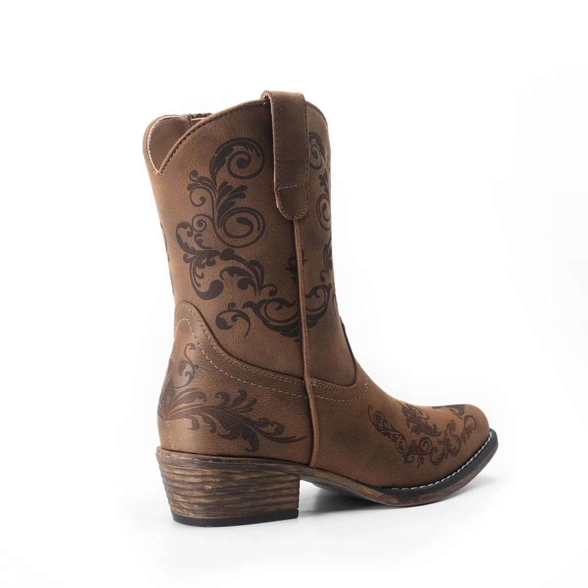 DREAM PAIRS Stivaletti da donna Cowboy Cowgirl western bassi tacchi grossi punta quadrata autunno stivaletti corti scarpe