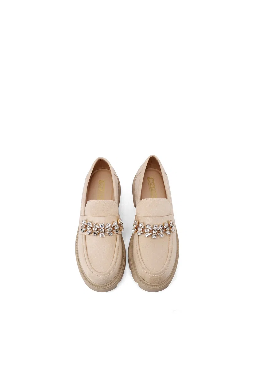 QUEEN HELENA Mocassini con Strass Francesine Casual Eleganti Donna X32-58