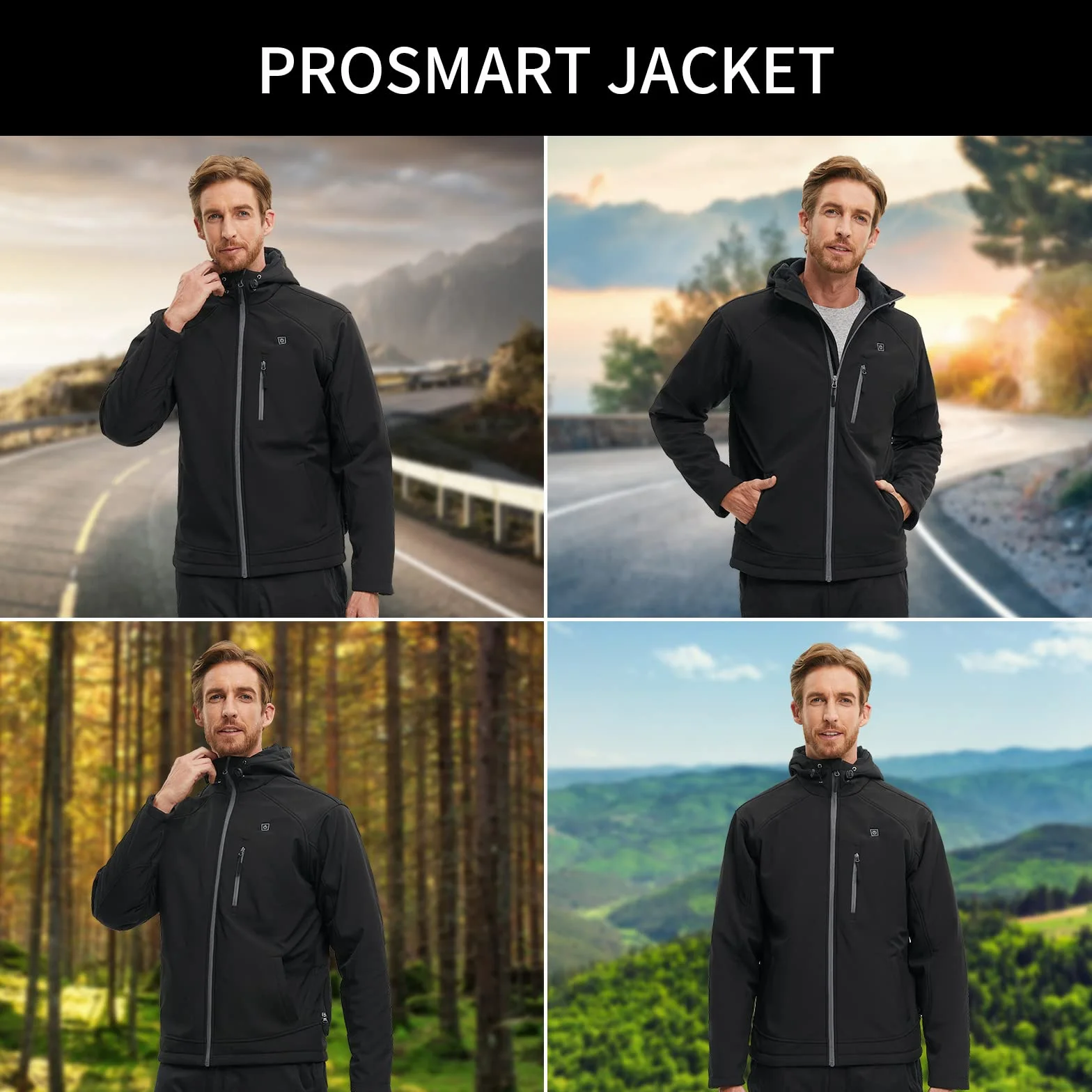 PROSmart Giacche riscaldate impermeabili da uomo con batteria da 12 V