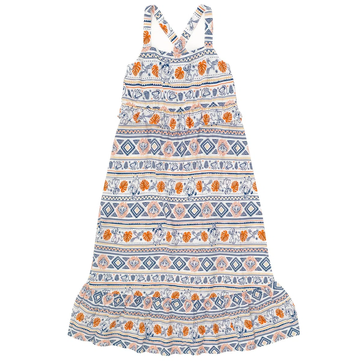 Disney Tutina coordinata con stampa geografica Re Leone Mommy & Me, maxi vestito e pantaloni, per neonati e adulti