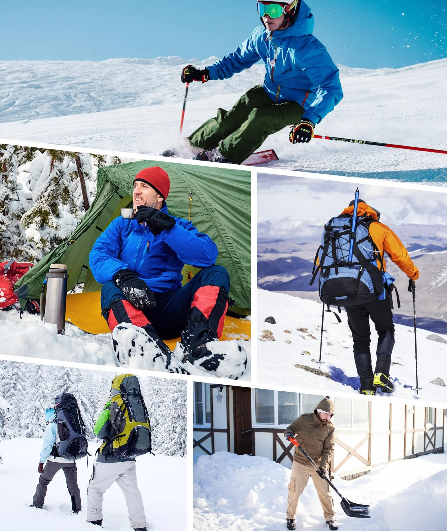 Pantaloni da Lavoro Uomo Invernali Pantaloni Trekking Antipioggia Impermeabili Termici Pantaloni Neve Sci Snowboard Caldo Antivento Tasca con Cerniera (Loose Fit)