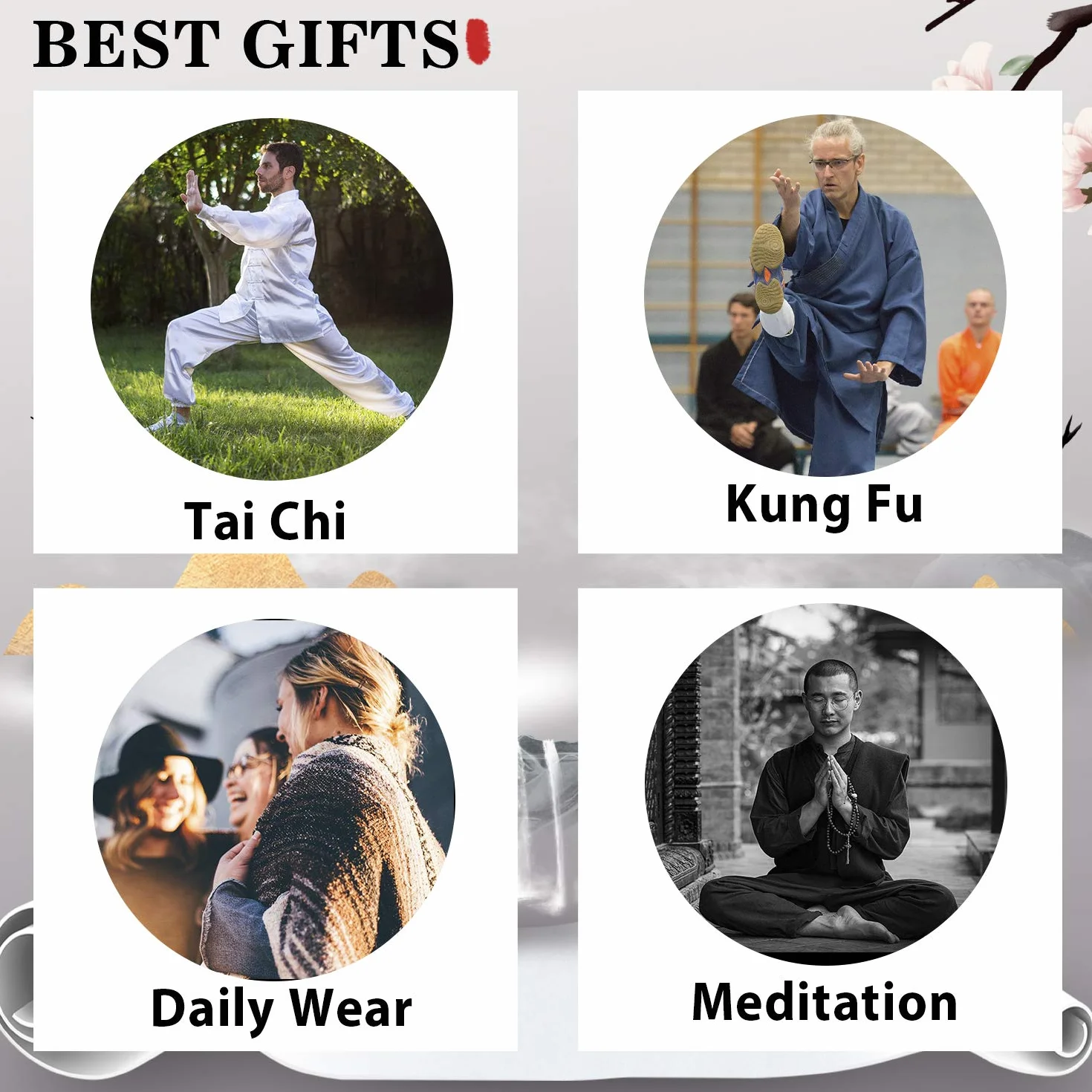 BBLAC 2KEY Tai Chi Abbigliamento | Unisex Kung Fu e Arti Marziali Uniforme | Wing Chun Uniforme| Abbigliamento per Meditazione e Qigong