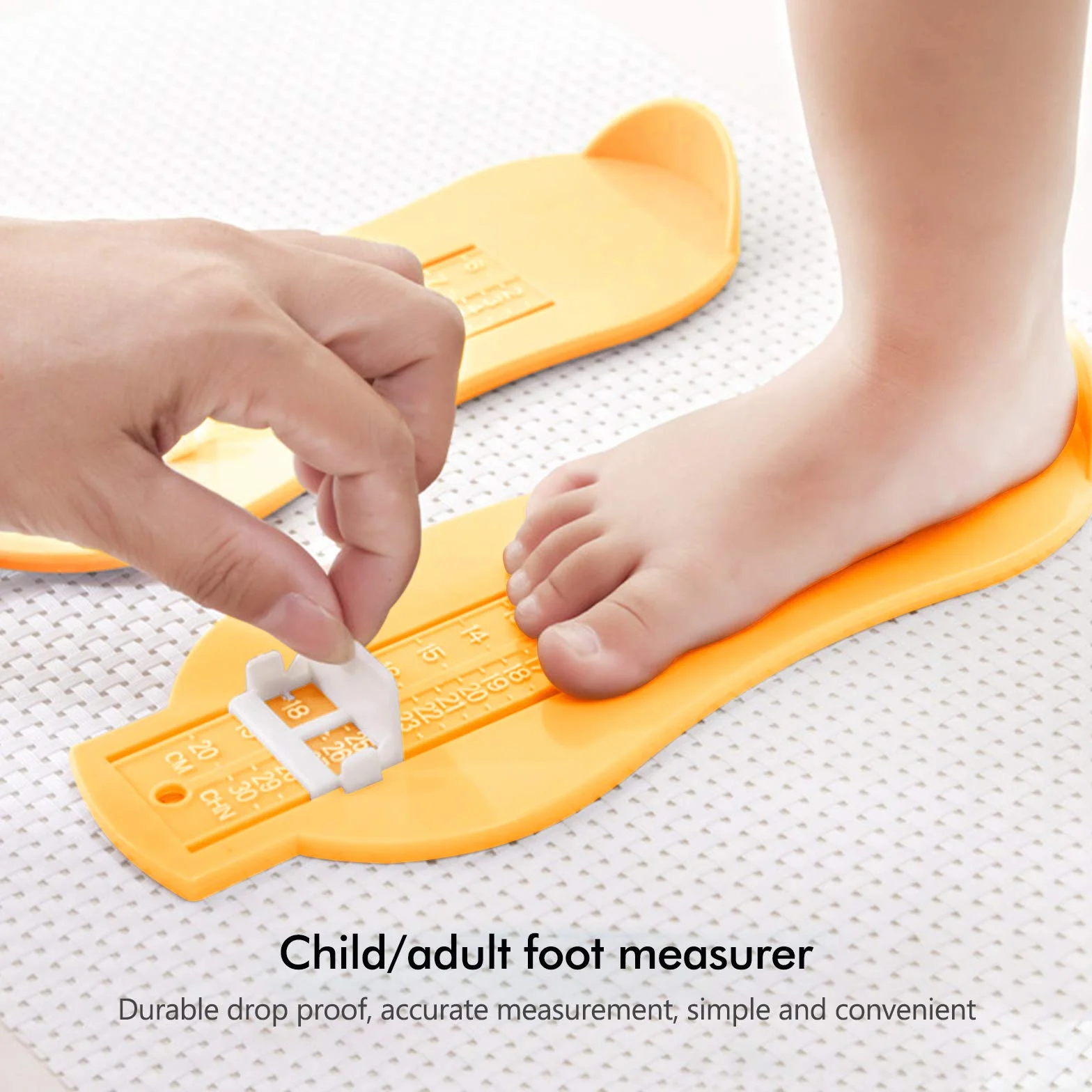 Winfred Misuratore del Piede, Leggero Scarpa Piedi Misuratore Dispositivo di Misurazione Del Piede Righello, Misuratore Piede per Scarpe, 2 Pezzi per Adulti e Bambini (giallo)