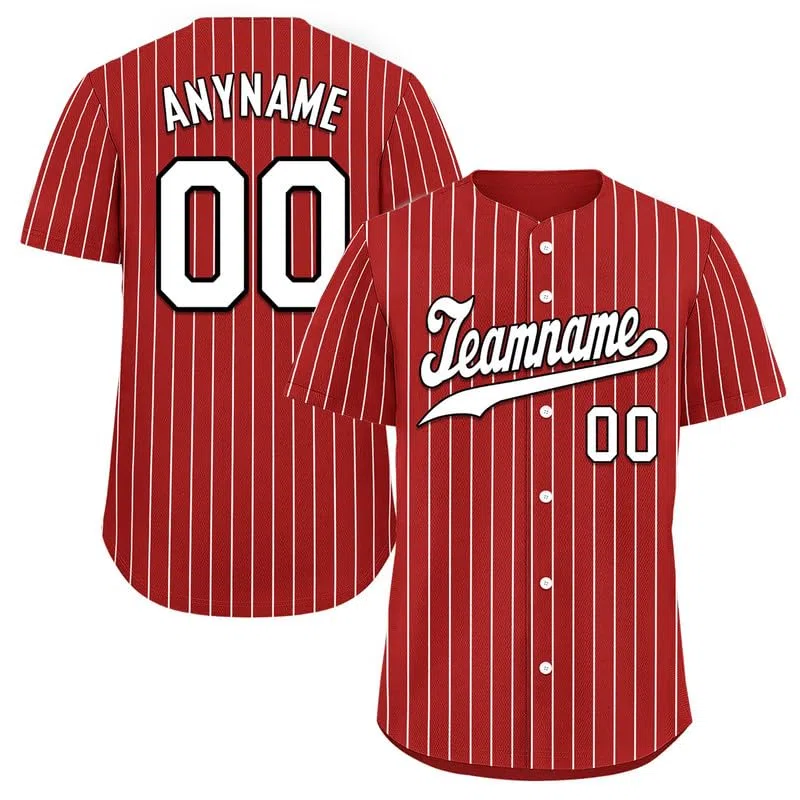 Maglie da baseball personalizzate per uomo donna bambini stampa nome immagine logo traspirante Quick Dry Stripe manica corta maglia sportiva