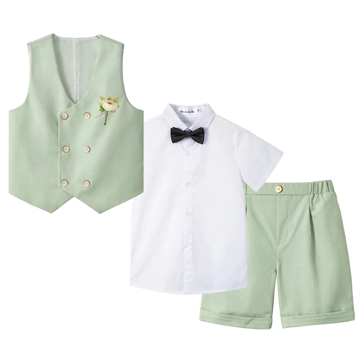 LOLANTA Completo Estivo per Ragazzi, Set di Gilet Doppiopetto, Abbigliamento Elegante per Cerimonia 2-11 Anni