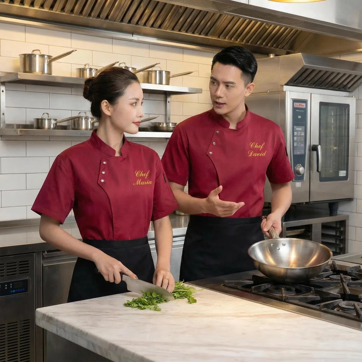 Giacca da chef personalizzabile per uomo e donna, giacca da cuoco personalizzata con nome/testo ricamato, crea la tua camicia da chef