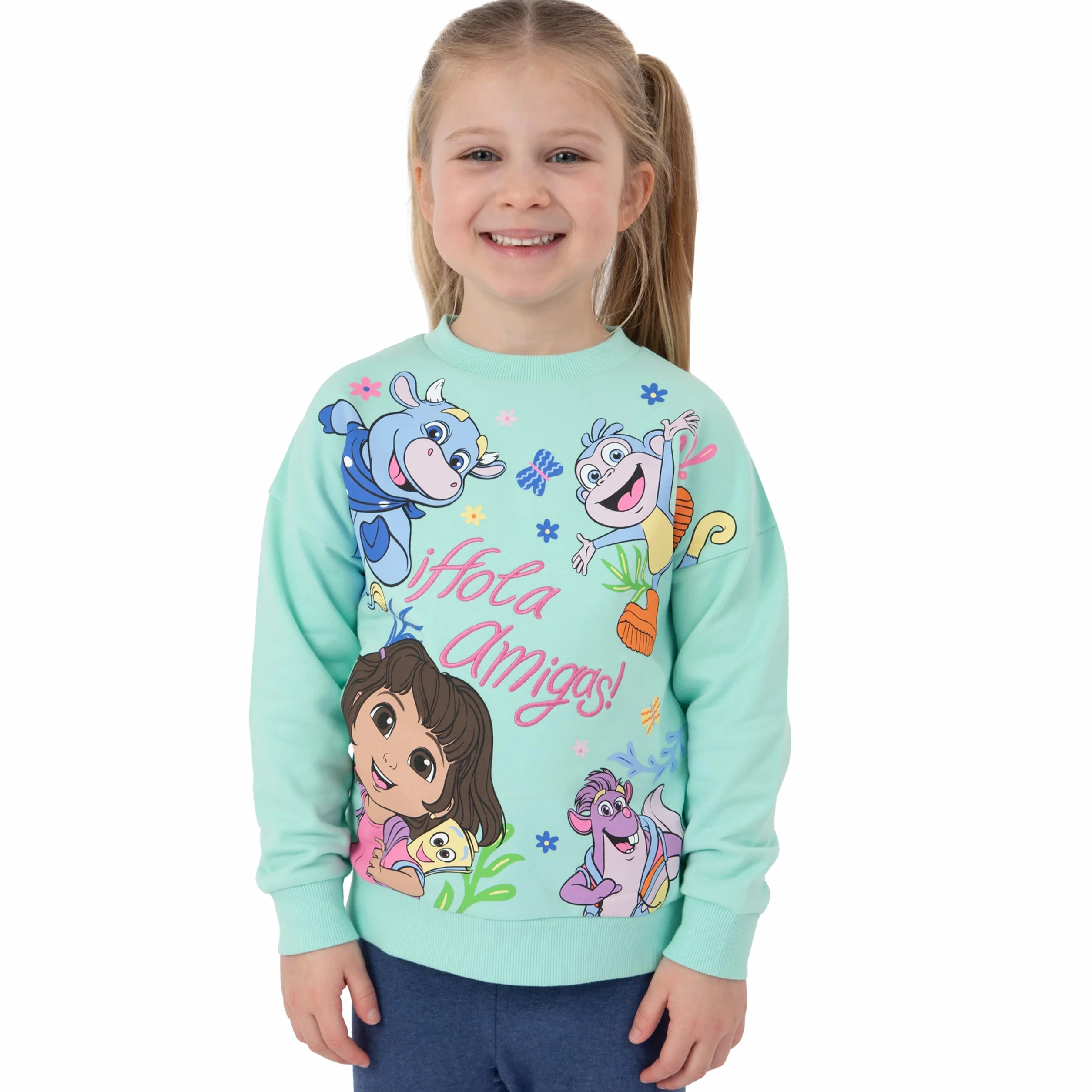 DORA Felpa Bambina, Maglione Ragazza Manica Lunga, Felpa Ragazza, Abbigliamento Bambina Cotone