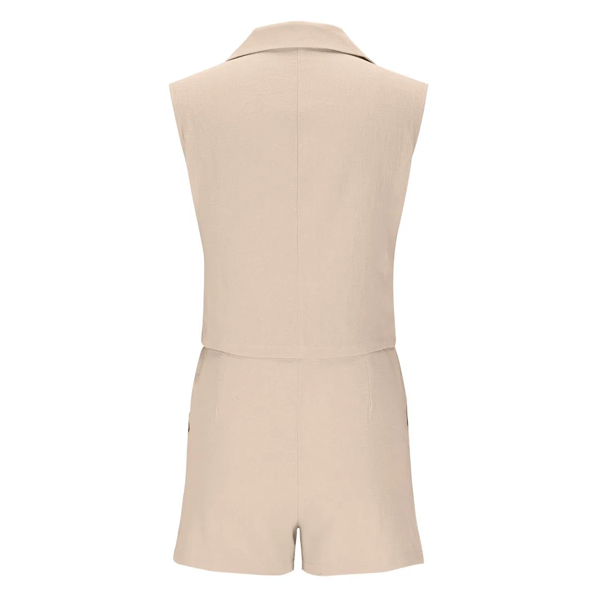 Completo da Donna Canotta Tinta Unita Blazer Gilet Senza Maniche + Pantaloncini con Tasche Set 2 Pezzi Estate Tuta Completo Traspiranti Moda per Primavera Estate Offerta