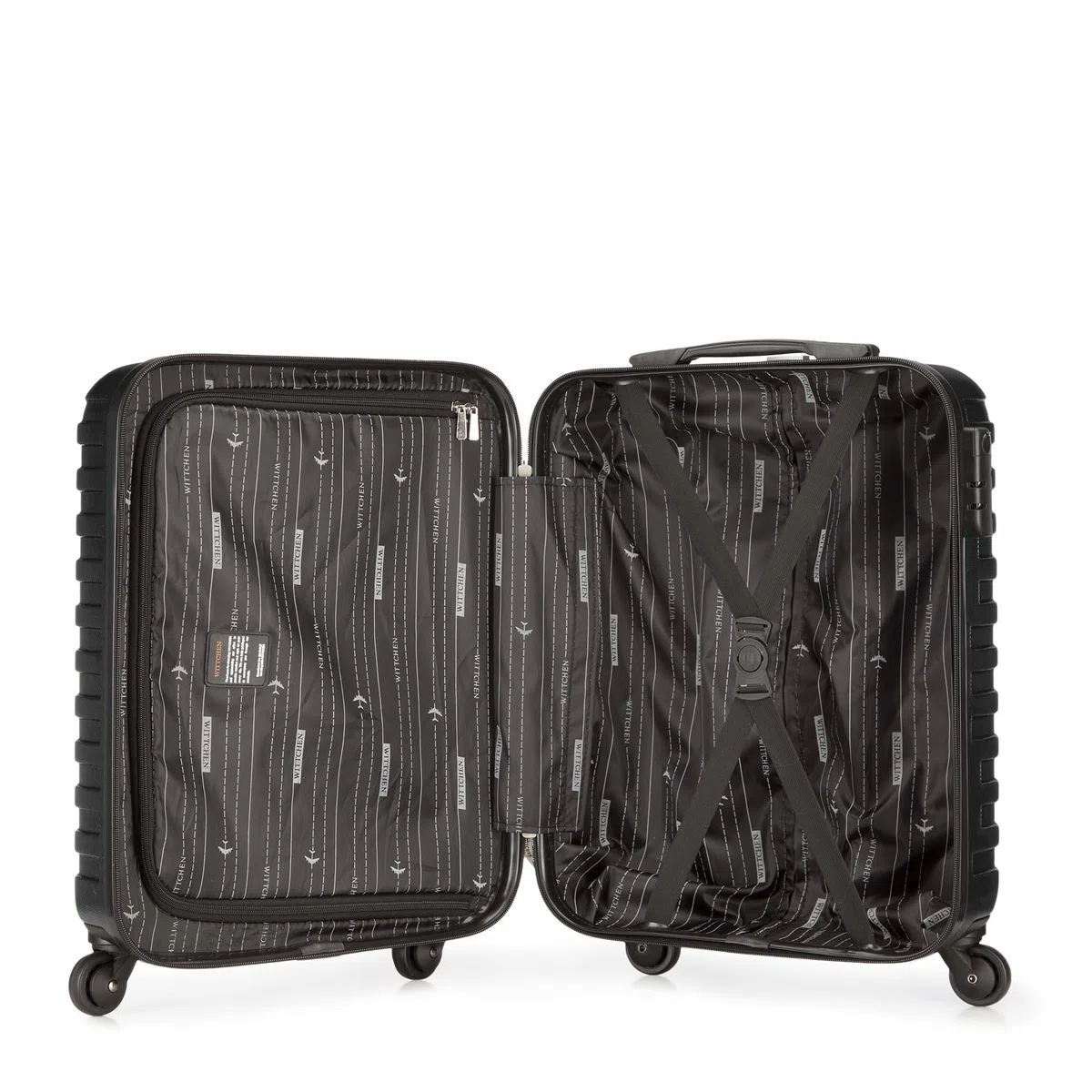 WITTCHEN A-line II valigia da cabina a mano | trolley a mano valigia da imbarco rigida in ABS di alta qualità e robusta Taglia S nero Ryanair/ITA Airways/easyJet/Volotea