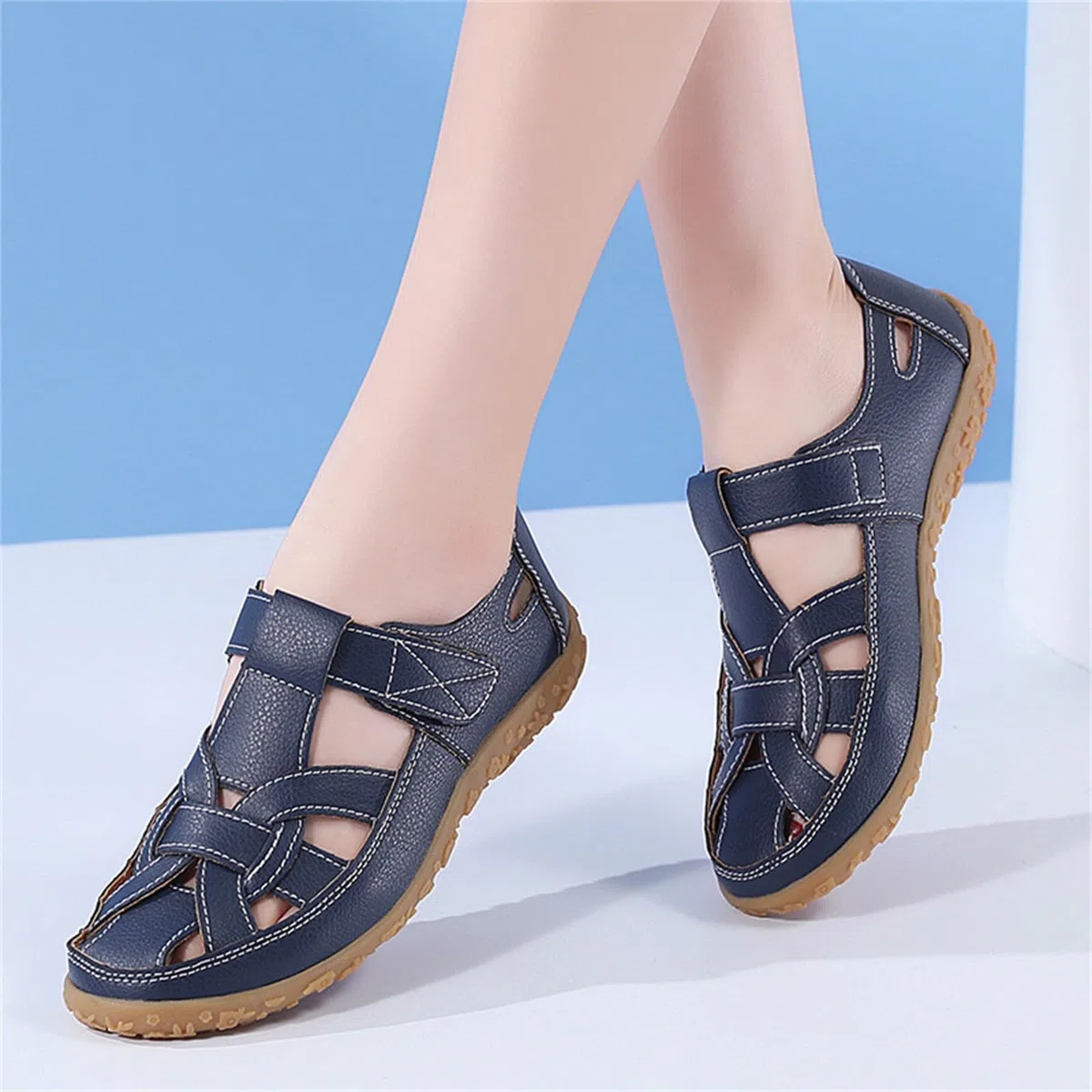 Sandali Chiusi Davanti Donna Estive Eleganti con Zeppa Leggere Comodi Sandali Ortopedici Chiuse Moda Sandalo con Strappo Bassi Antiscivolo Morbido Scarpe da Camminata Sandalo Sportivo Trekking 2025