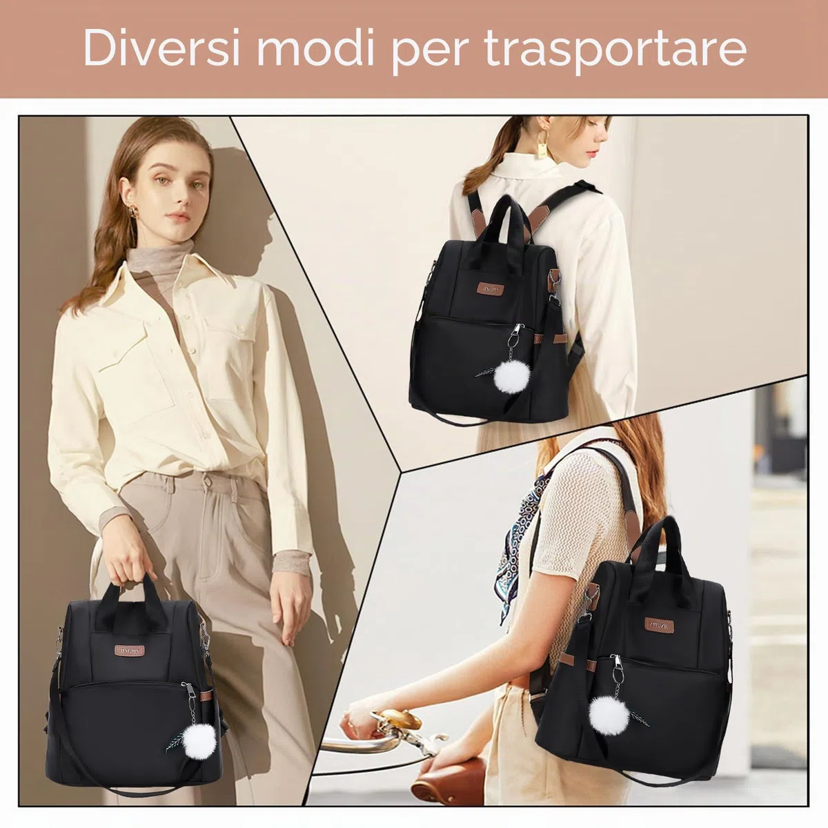 Aucuu Zaino Donna, Zaini Piccolo Antifurto da Donna, Piccoli zaini casual, Borsa da Scuola per Ragazze, Borsa a Zainetto Casual per Shopping Scuola Viaggio Lavoro