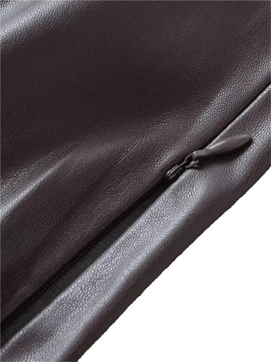Pantaloni a matita skinny con bottoni in PU vintage da donna, eleganti pantaloni a vita alta in similpelle autunnali 1 pezzo Per Donna
