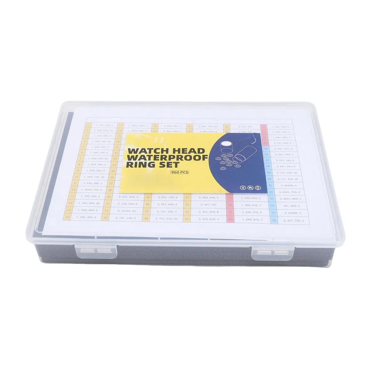 Kit di Riparazione O-ring per Orologi 96 Misure Guarnizioni in Gomma Premium per Orologi 960 Pezzi per Varie attività di Riparazione