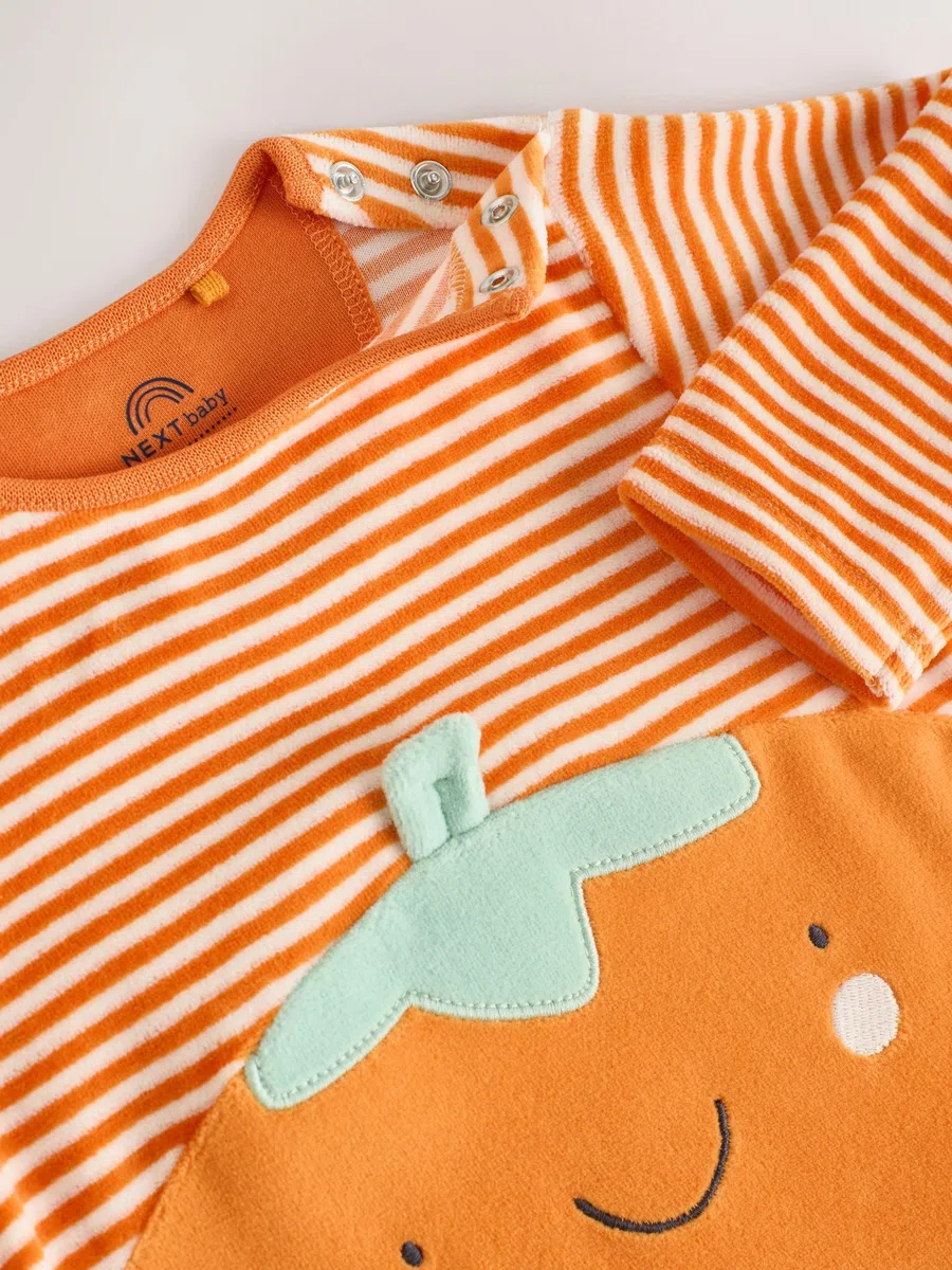 NEXT Unisex Bambino Tutina Bebè Costume da Zucca in Velour per Halloween