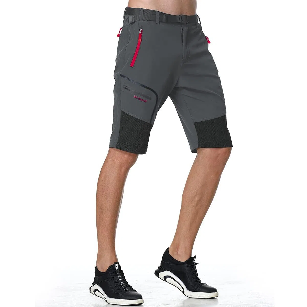 SANMIO Pantaloni Trekking Uomo Esterno Asciugatura Veloce Funzionali Leggeri Traspiranti Convertibile Pantaloncini Softshell Pantaloni da Arrampicata Casual
