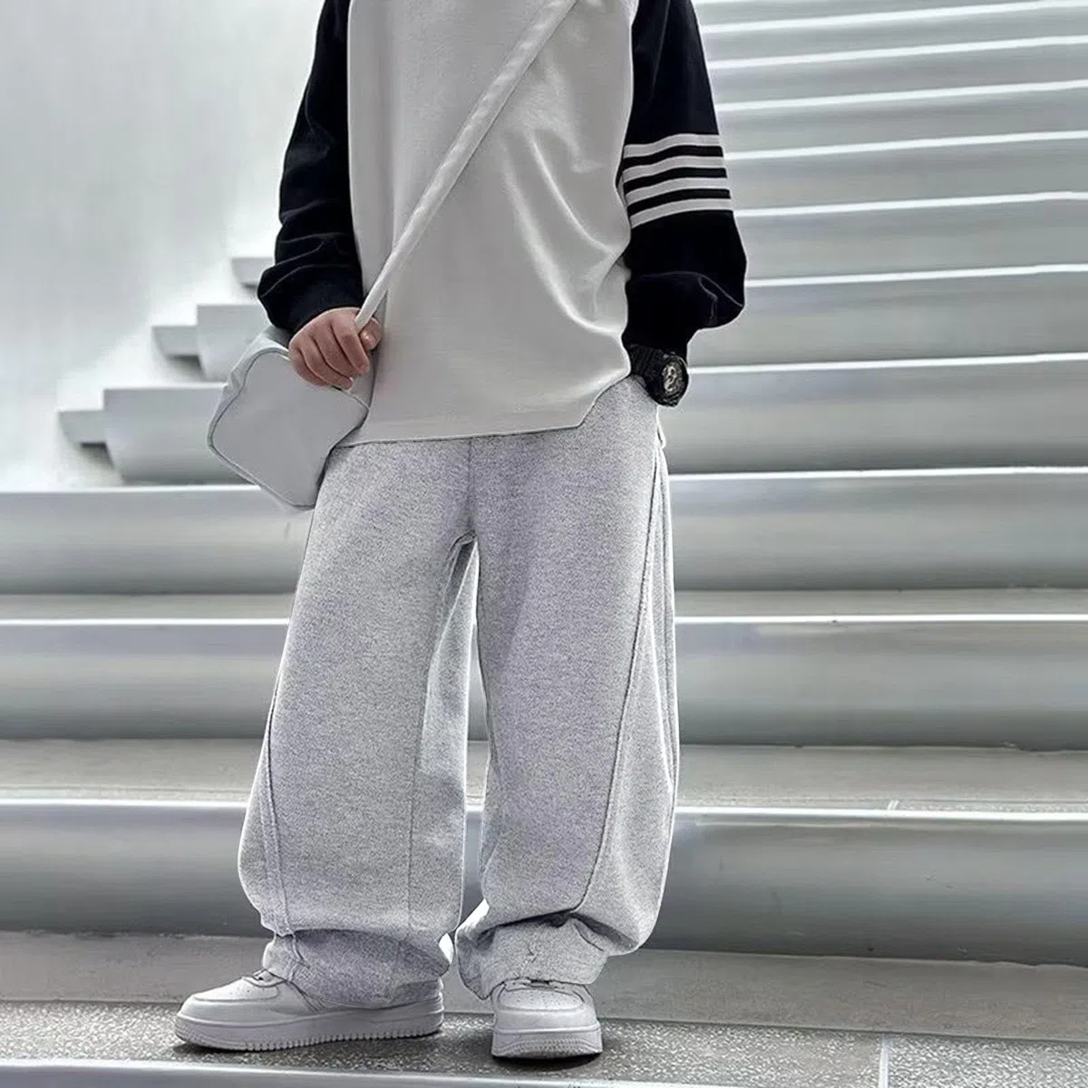 Generico Pantaloni da Ragazzo Baggy Streetwear per Ragazzo Tinta Unita con Cintura Elastica in Vita Pantaloni Sportivi Invernali con Tasca Casual per Danza Slim Fit Large Taglie 8-15 Anni