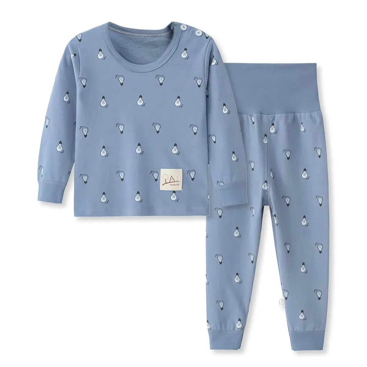 100% Cotone delle Ragazze dei Neonati Pajamas Set Manica Lunga Sleepwear (6M-5Anni) (Tag50 (6-12 Mesi), Reticolo 7(Vita Alta))