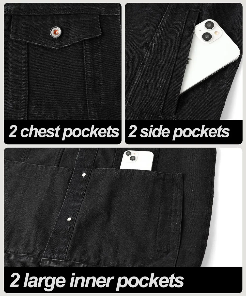 Gilet Smanicato in Jeans Uomo Retro Vintage Cotone Fresco Senza Maniche Giacca di Denim per Capispalla Fotografia Moto