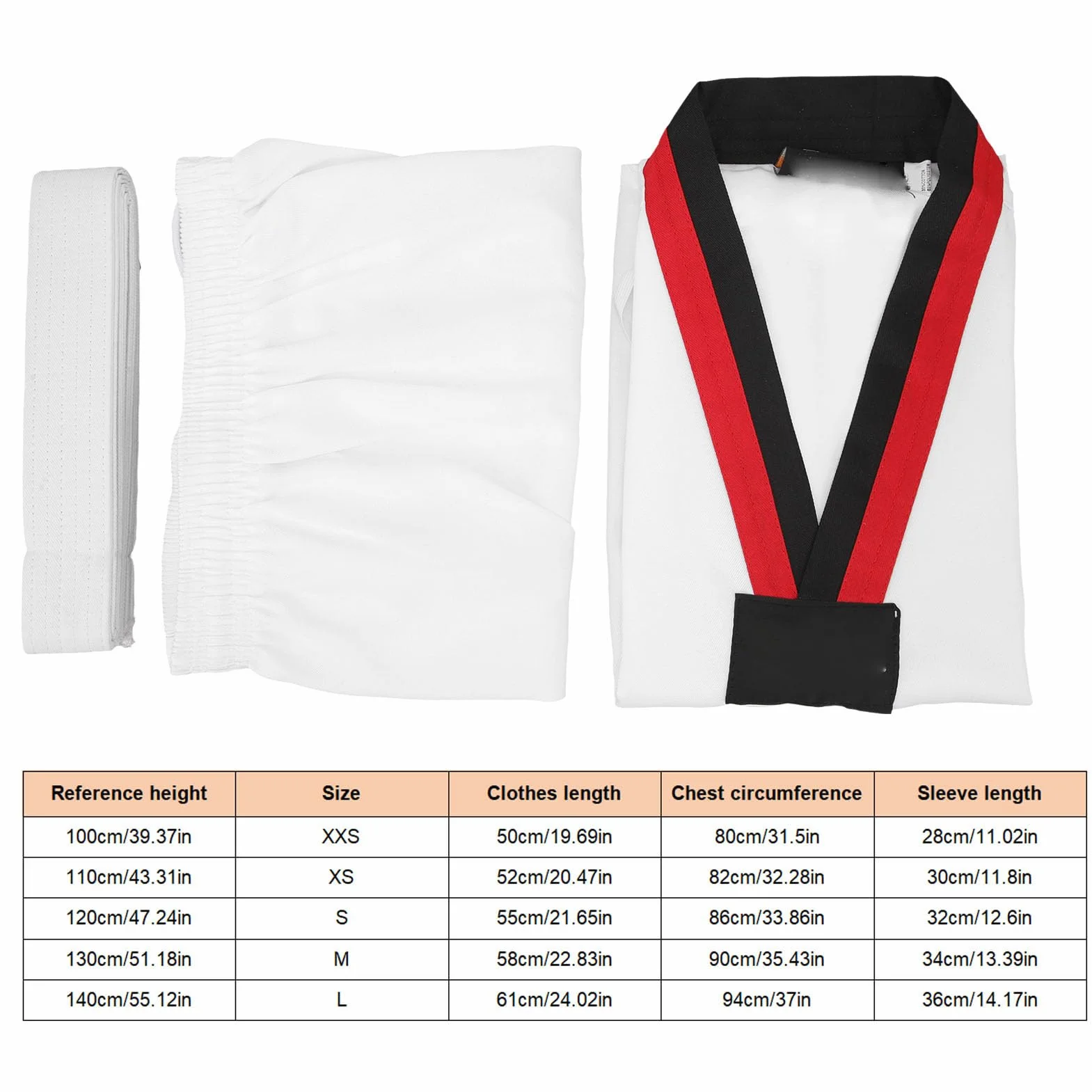 VGEBY Taekwondo Uniforme per bambini, confortevole e durevole, uniforme da allenamento Taekwondo, morbida e traspirante, uniforme da karate sportiva per bambini, Dobok di Taekwondo