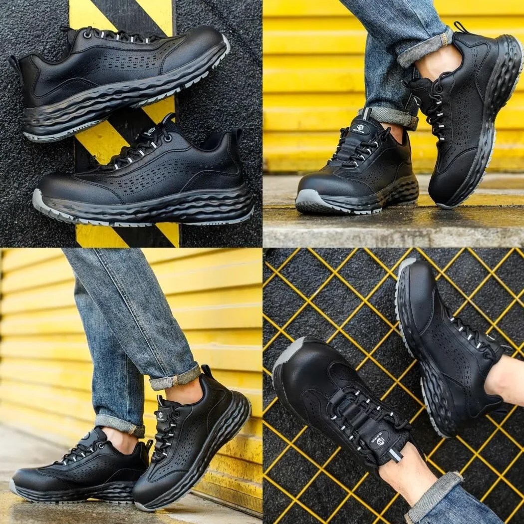 Scarpe Antinfortunistiche Uomo Donna Antiscivolo Scarpe da Lavoro Comode Leggere Scarpe Sicurezza Traspiranti