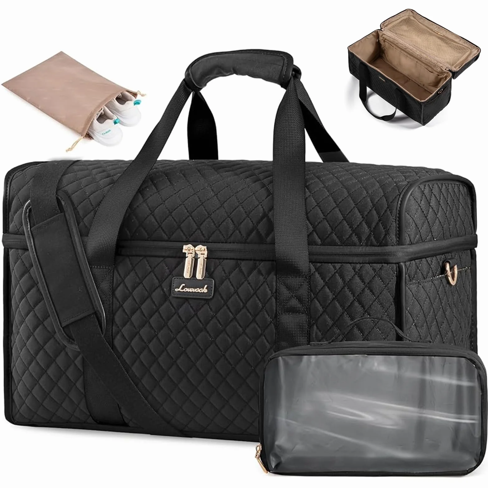 LOVEVOOK Borsone da Viaggio Donna, Grande Apertura Borsa Parto Ospedale Mamma Borsa da Viaggio Borsone Palestra, Travel Bag Duffel Bag Borse a Mano Sac Piscine Calcio