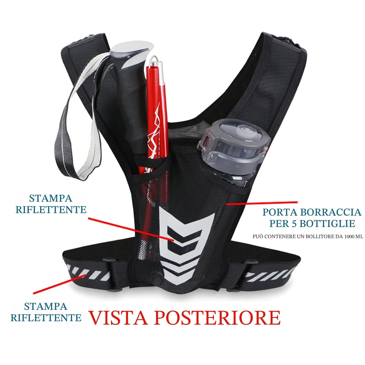 Running Vest - Supporto per telefono portatile, supporto per telefono cellulare a spalla riflettente, allenamento traspirante gilet da corsa riflettente sport da jogging cintura regolabile