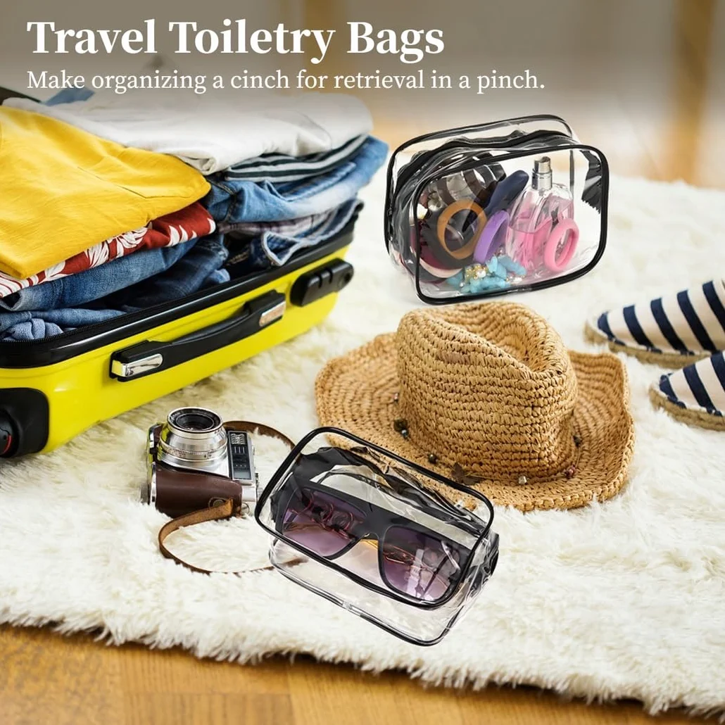 36 sacchetti trasparenti per trucchi, beauty case da viaggio con cerniera, sacchetti trasparenti per articoli da toeletta, custodie in plastica PVC impermeabile, per vacanze, viaggi, bagno