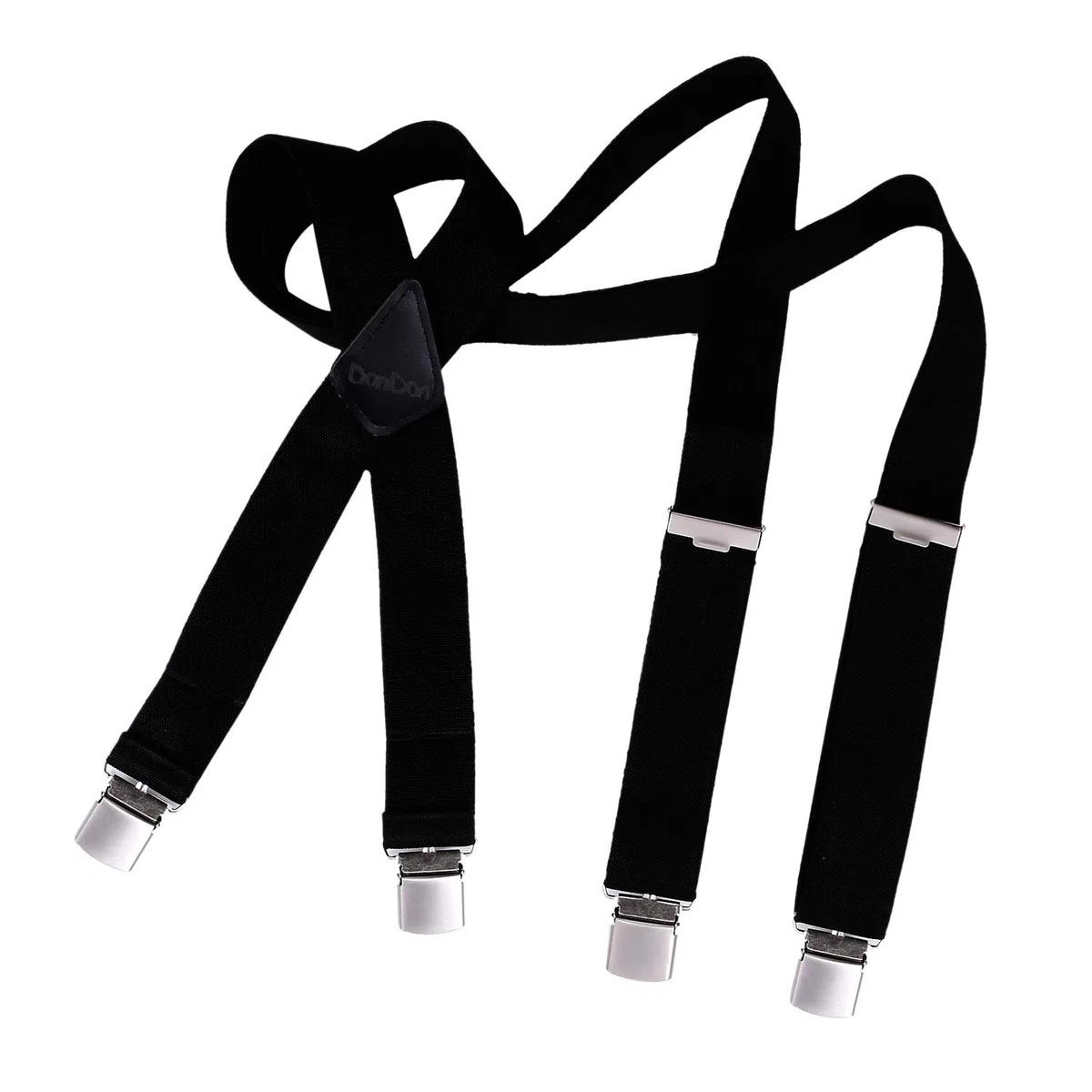 DonDon Bretelle uomo larghezza 3,5 cm con 4 resistenti clip a X cucite