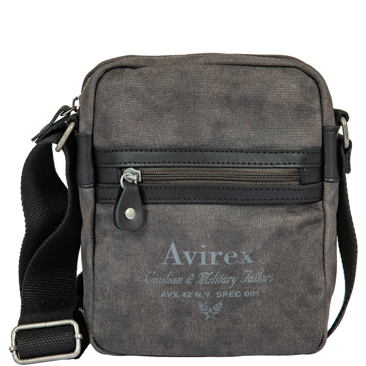 Avirex, Borsello Piccolo con Tracolla Regolabile in Canvas Spalmato con Parti in Ecopelle, Tracolla da Uomo, Collezione Pasadena, PSD05