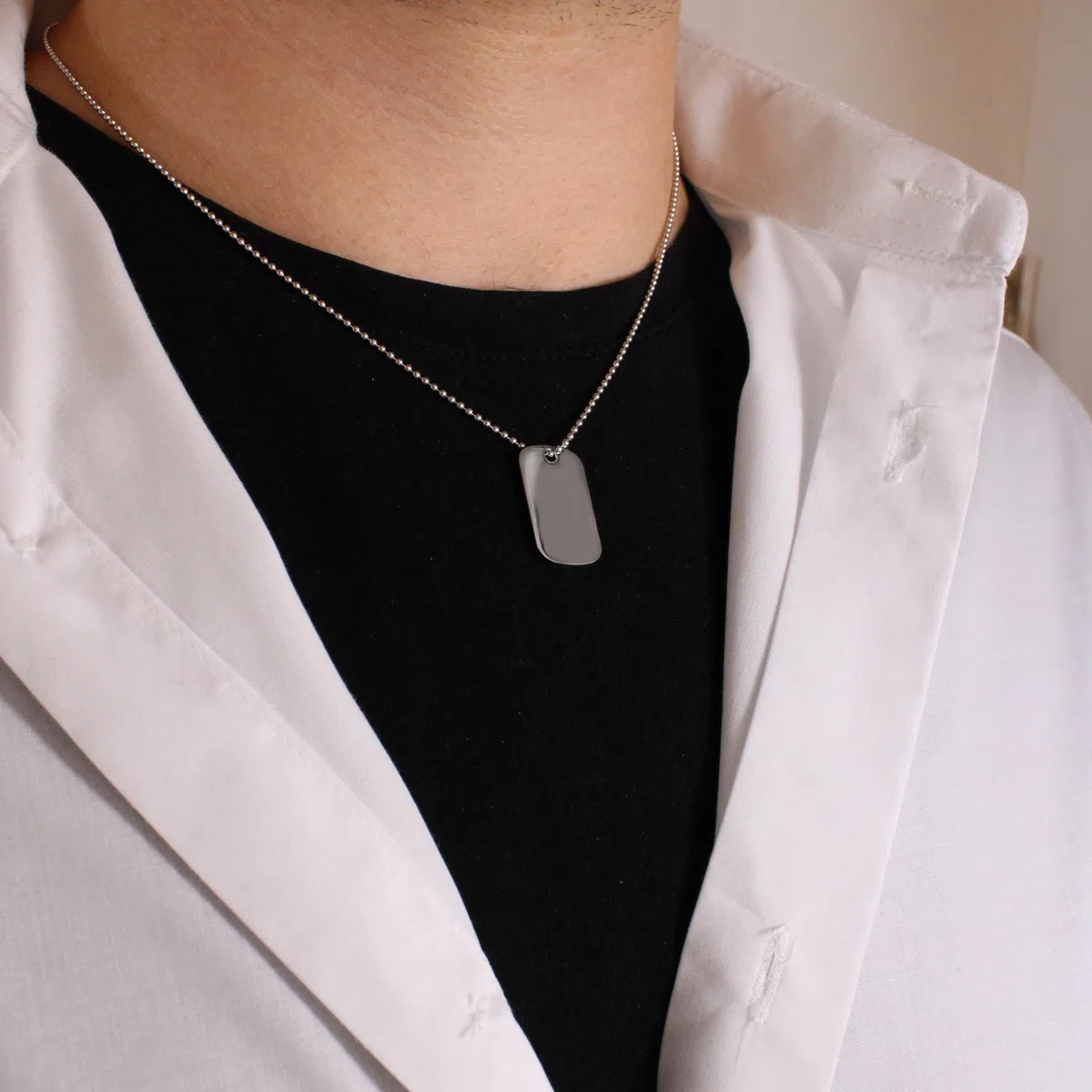 Sakrami Collana in Argento 925 con Piastrina Incidibile – Gioiello Elegante Uomo, Ragazzo – Idea Regalo per Compleanno, Anniversario, Natale, Festa del Papà + Confezione Regalo Personalizzata