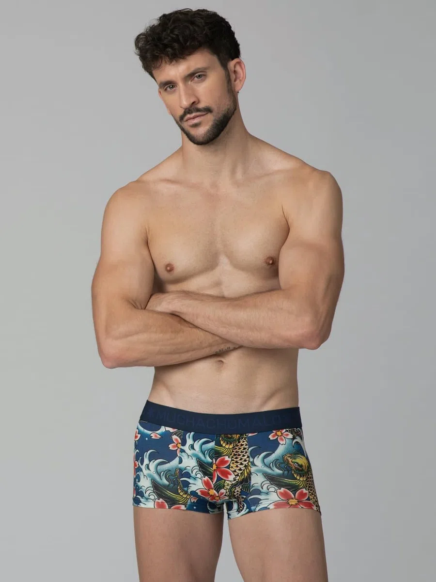 Muchachomalo Uomo Trunks 3-Pack, Fantasia, Cotone, Fascia Elastica