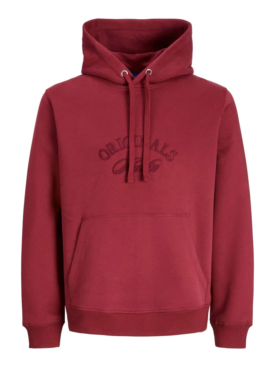JACK & JONES Jorbleecker Branding Sweat Hood BF, Rosso Tibetano, M Uomo