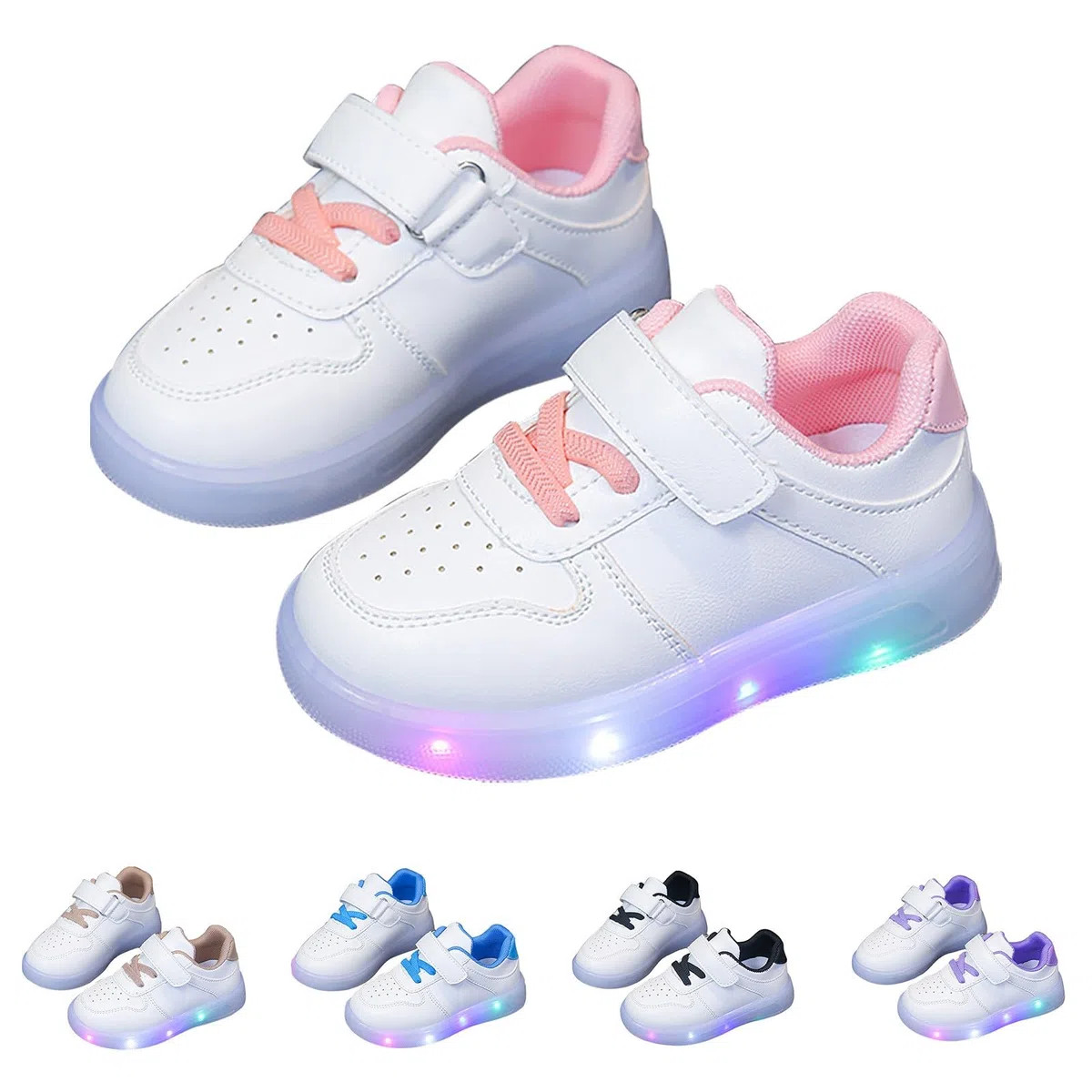 Scarpe Bambina con Luci Traspiranti Passeggio Scarpe da Corsa Comodi con Strappi E Luci Casual Sneakers Bambino Tennis Illuminate Scarpe per Bambini Regali per Bambini Leggere Scarpe da Ginnastica