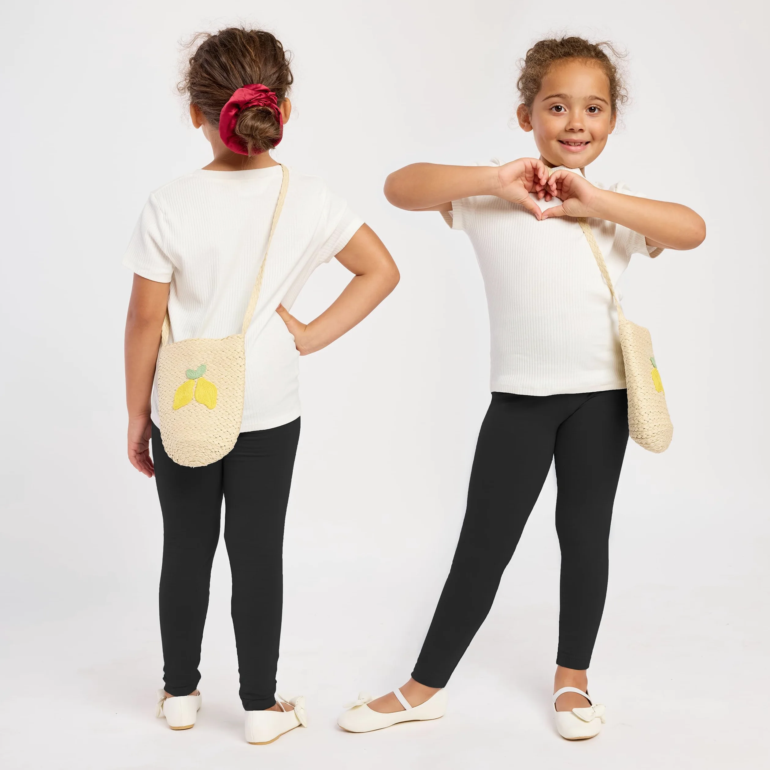 Merry Style 5 Pack Leggings Bambina e Ragazza Lunghi in Viscosa MS10-130 | Vita elastica, tessuto morbido e modello aderente alla caviglia per scuola, casa e tempo libero