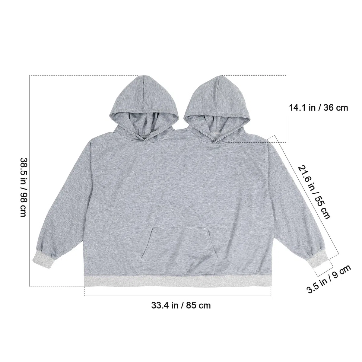 Baluue Felpa Design Unico per Due Persone per Oversize in Poliestere Cappuccio Coppie Felpa Divertente e Comoda per Uscite Romantiche o Serate Tranquille a Casa