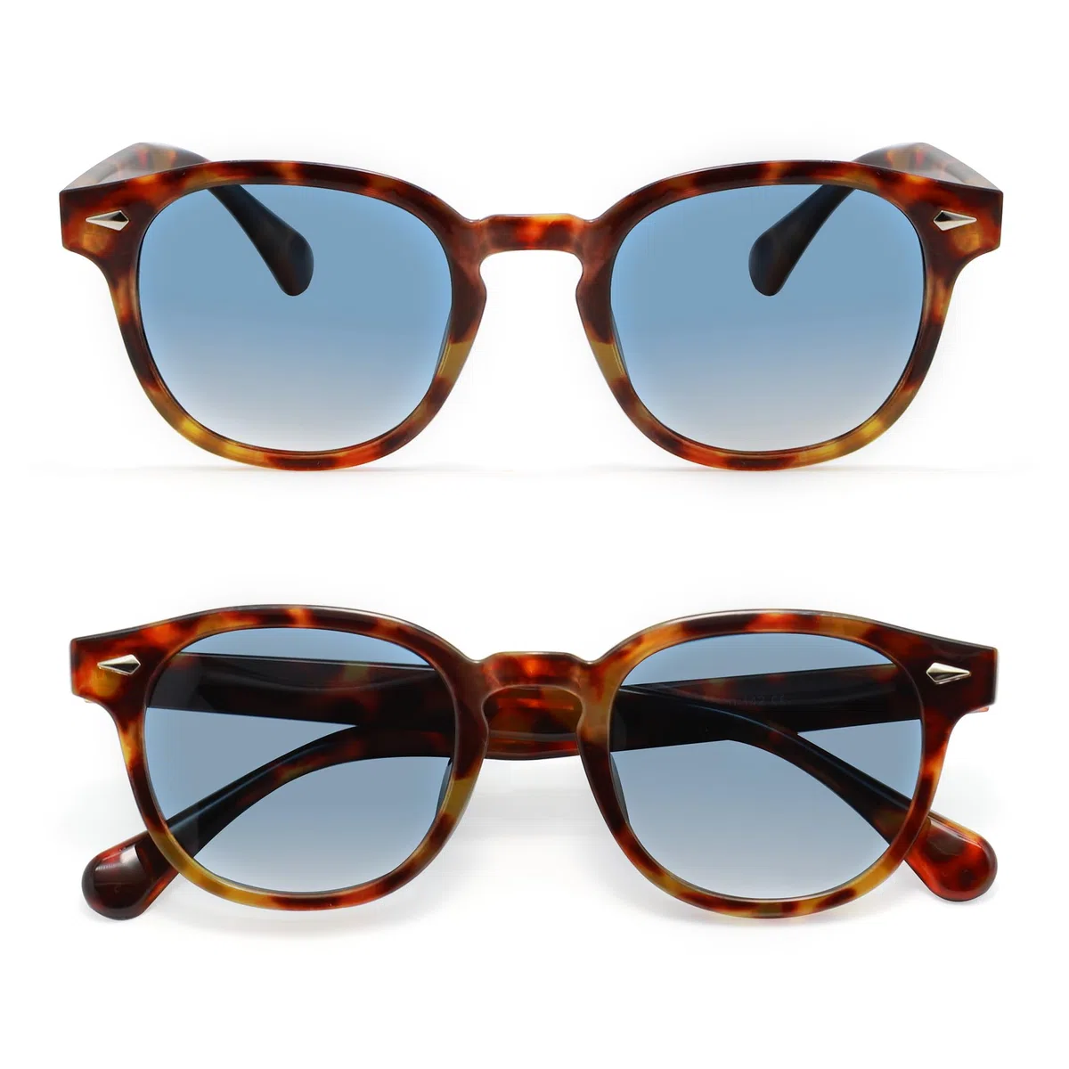 Occhiali da Sole Sportivi Rotondi Polarizzati Vintage Uomo/Donna, Stile Anni'70 Depp, Lenti Tinte UV400 per Guida Viaggi Spiaggia