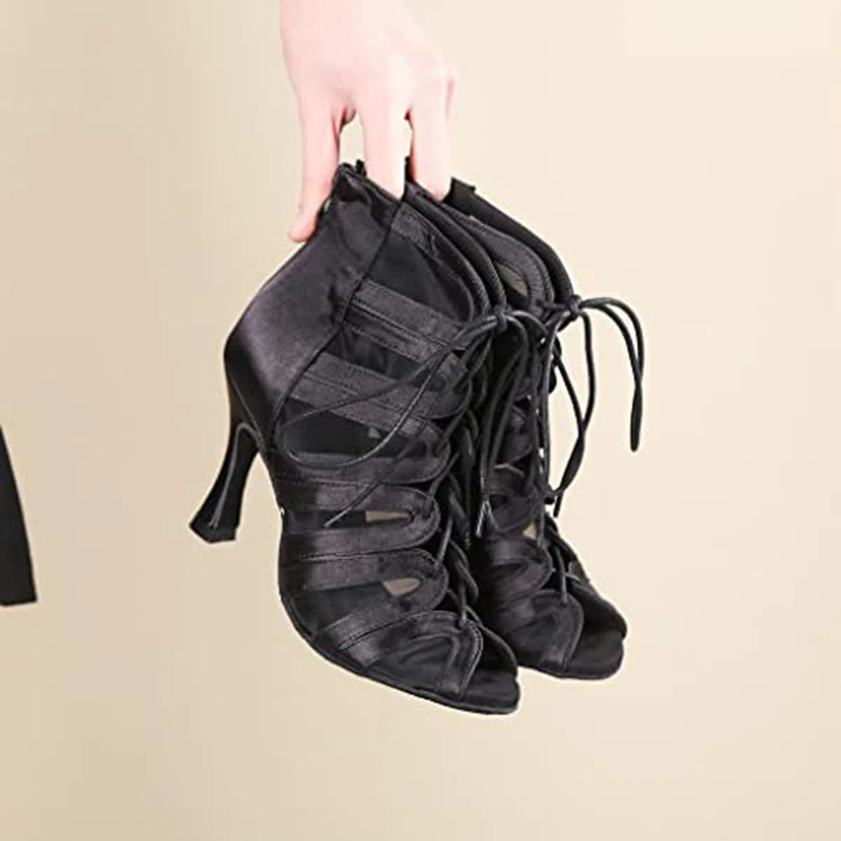 Tacco Stivali Da Ballo Donna,Heels Dance Shoes,Stivali Da Ballo Latino,Con Punta Aperta Stivaletti Da Ballo,Stivali Da Ballo Donna Latino Americano Scarpe Da Ballo Salsa E Bachata