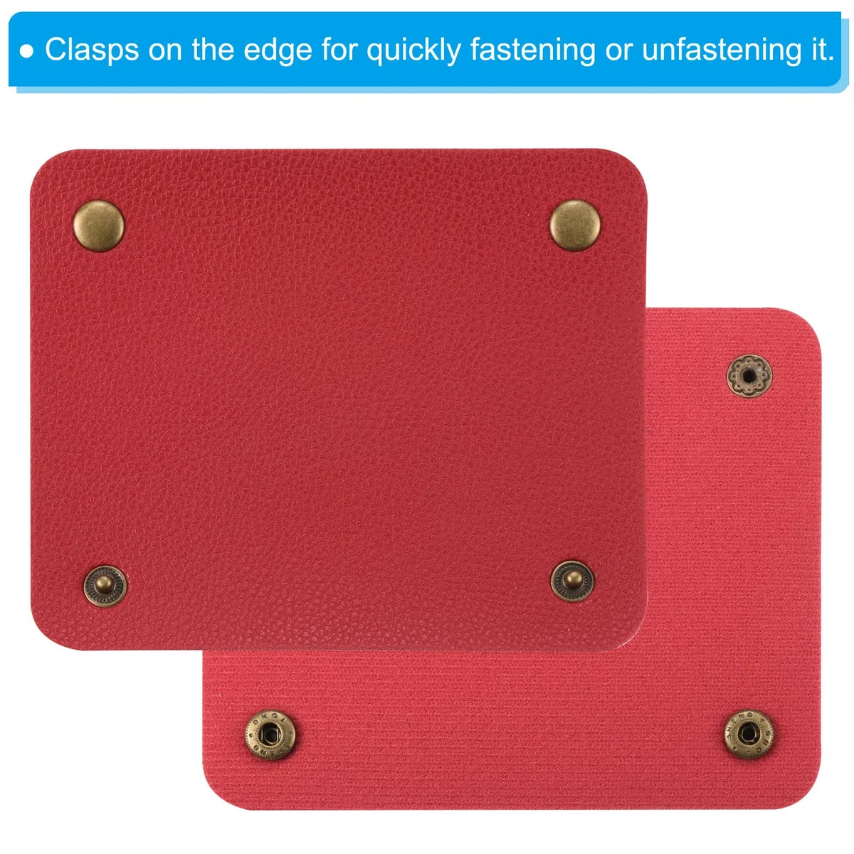 PATIKIL Bagaglio Maniglia Involucro, 2pz PU Borsa Presa Copertura Protezione Identificatore con Chiusura per Valigia Shopping Borsa, Rosso