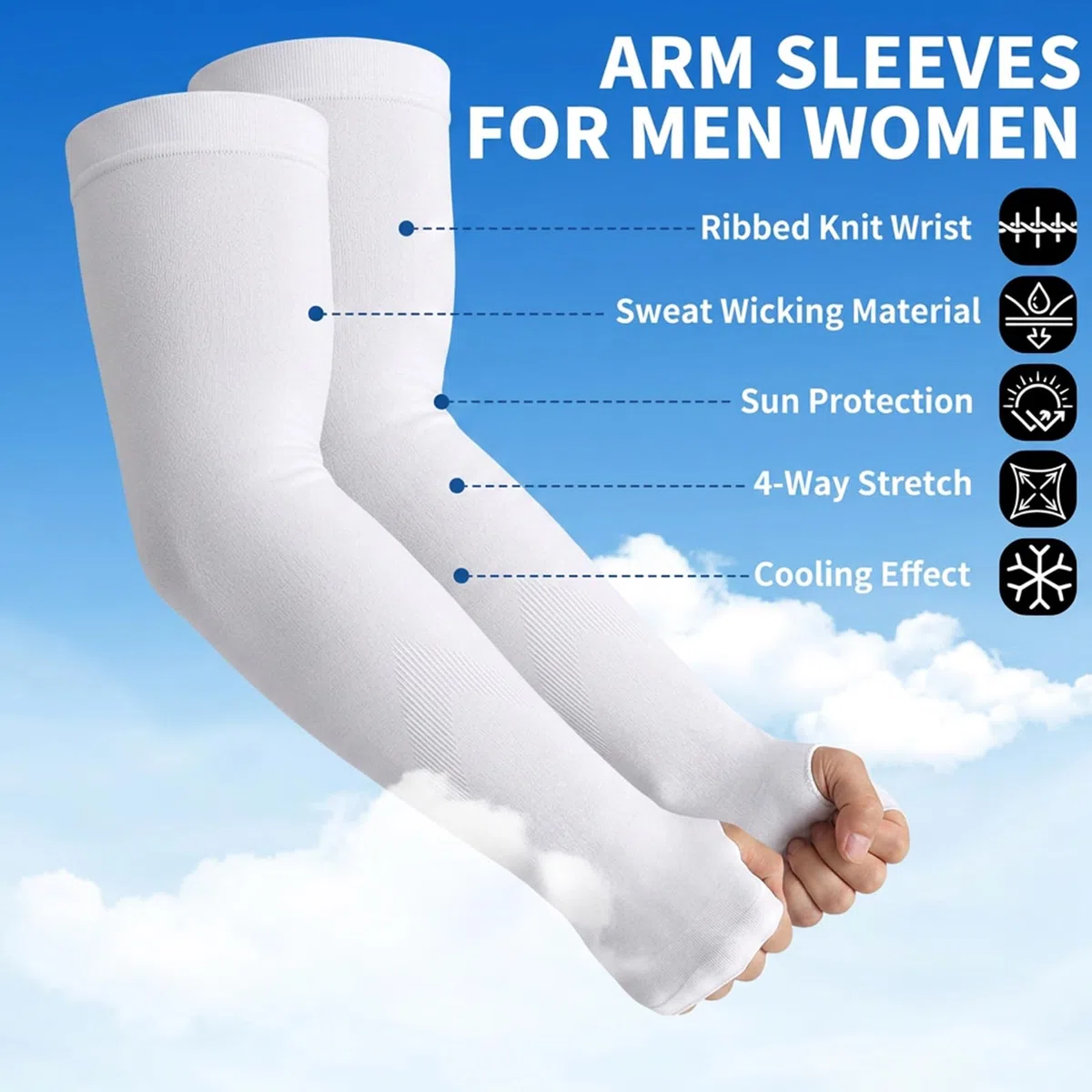 Manicotti Braccia Anti UV Manicotto Braccio, Manicotti Pallavolo Ideali per Ciclismo Calcio Padel Beach Volley, Compressione Maniche per Braccia Copri Tatuaggi per Uomo