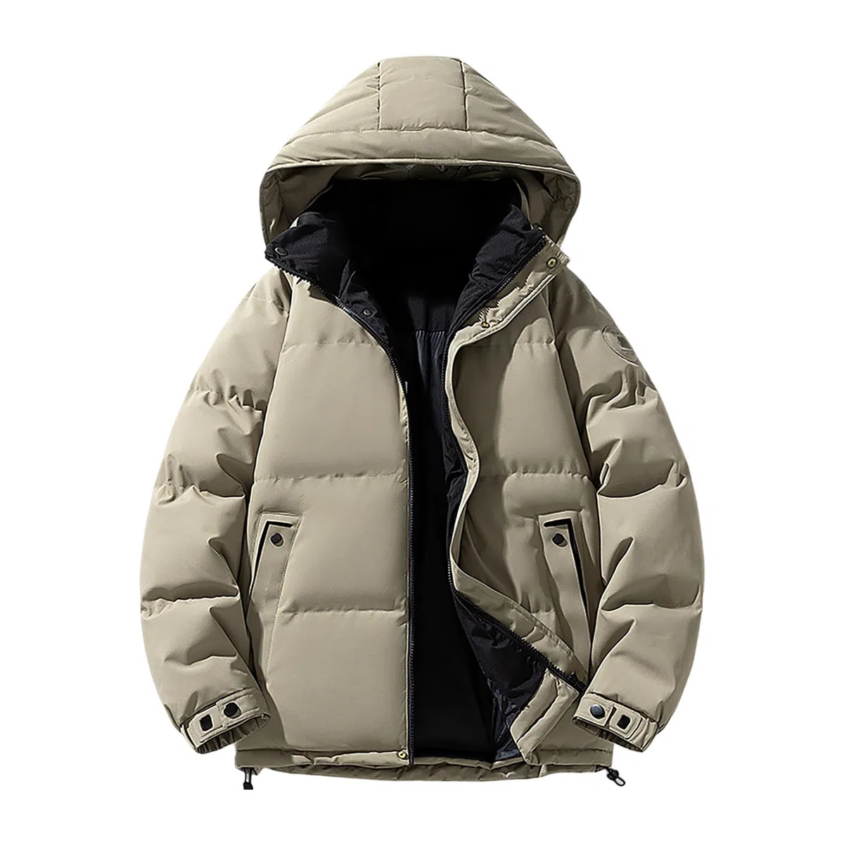 Piumino da uomo con cappuccio spessa e calda giacca trapuntata autunno inverno piumino imbottito giacca invernale casual outdoor campeggio escursionismo giacca termica corsa