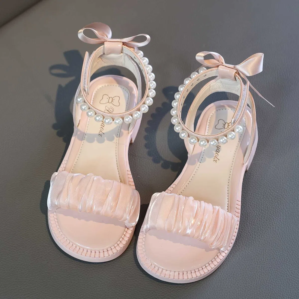 YHQZNLXQ Sandali Ragazza, Punta Aperta, Cinturino alla Caviglia, Scarpe Eleganti, Festa di Nozze, per Bambini, Scarpe da Principessa, per Neonati