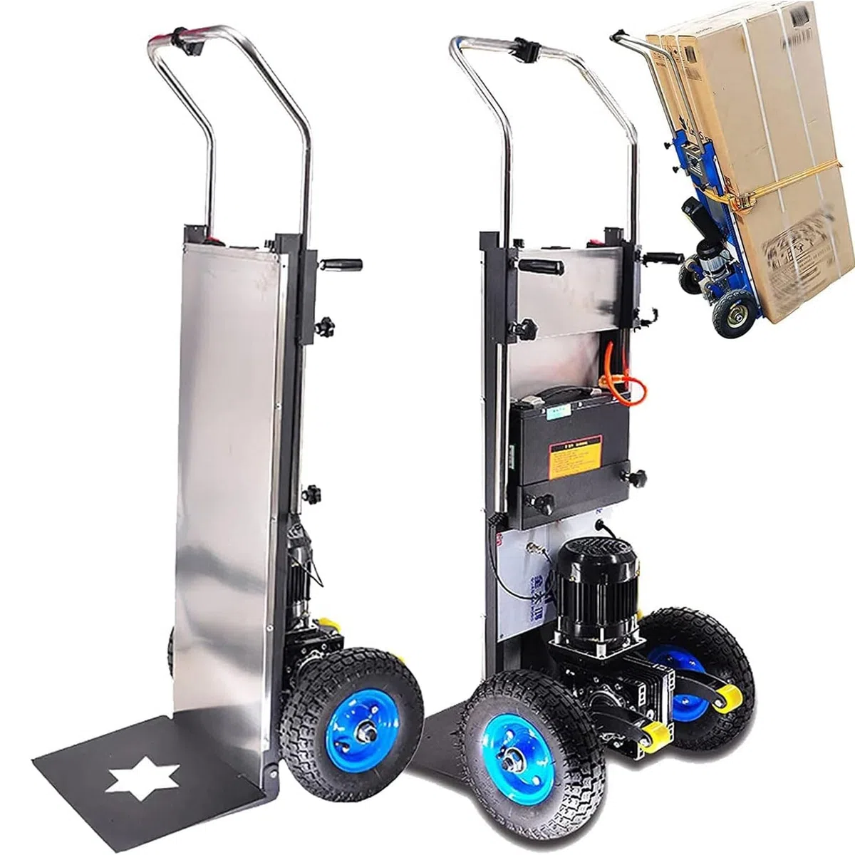 Carrello Elettrico Da 1200 W, Montascale Elettrico In Acciaio Inossidabile, Macchina Per Salire Le Scale Con Capacità Di 400 Kg/881 Libbre, Carrello Mobile Per Casa, Cantiere, Centro Commerciale