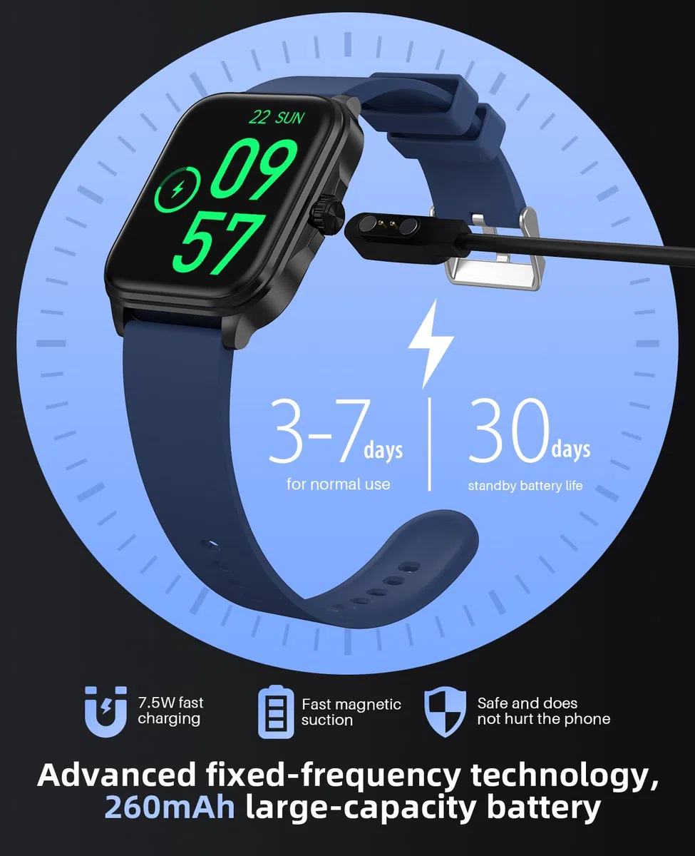 SOUYIE Smartwatch Uomo Donna, Smartwatch con Effettua/Risposta Chiamate, 1.96" Orologio Smart watch con Monitoraggio del SpO2 Sonno Contapassi per IOS Android