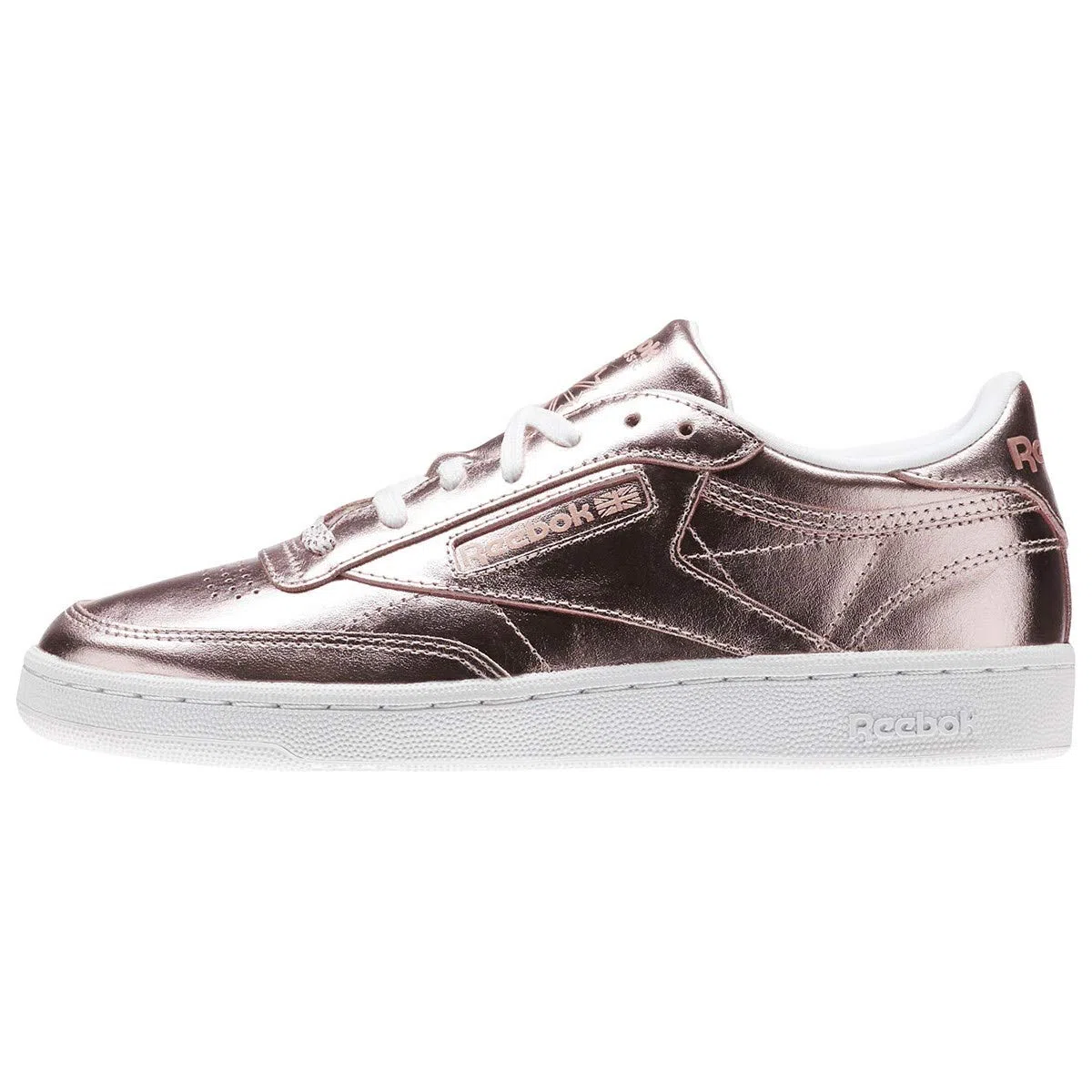 Reebok Scarpe da Tennis Club C 85 S Shine Donna, Nero Argento, 37 EU