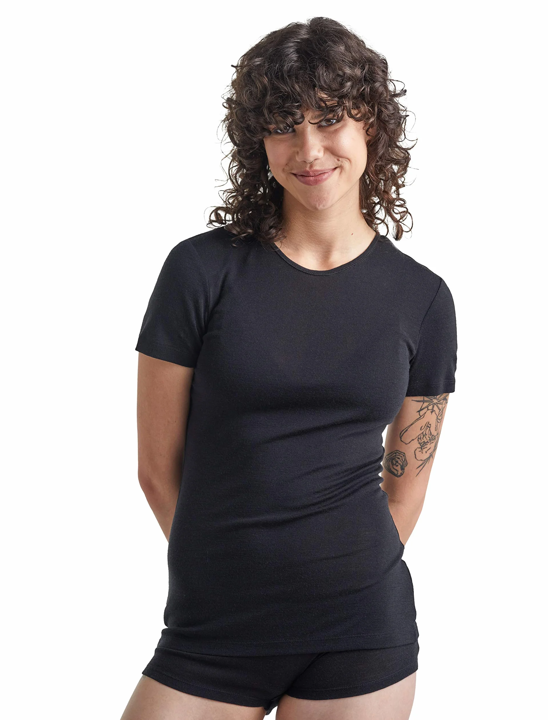 Icebreaker Crewe Maglietta a Manica Corta da Donna - 100% Lana Merino per Escursioni, Sport, Corsa, Fitness - 175 Tessuto Ultraleggero