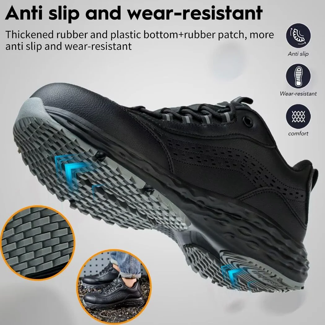 Scarpe Antinfortunistiche Uomo Donna Antiscivolo Scarpe da Lavoro Comode Leggere Scarpe Sicurezza Traspiranti