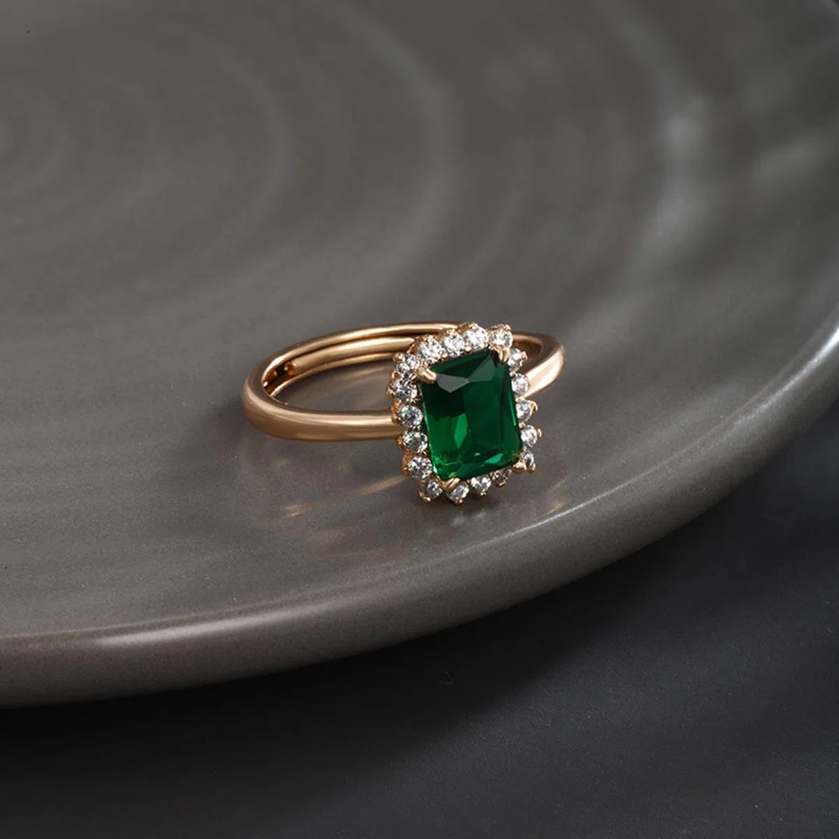 Anello solitario in vero oro bianco 9 K/14 K/18 K, anello aperto di fidanzamento